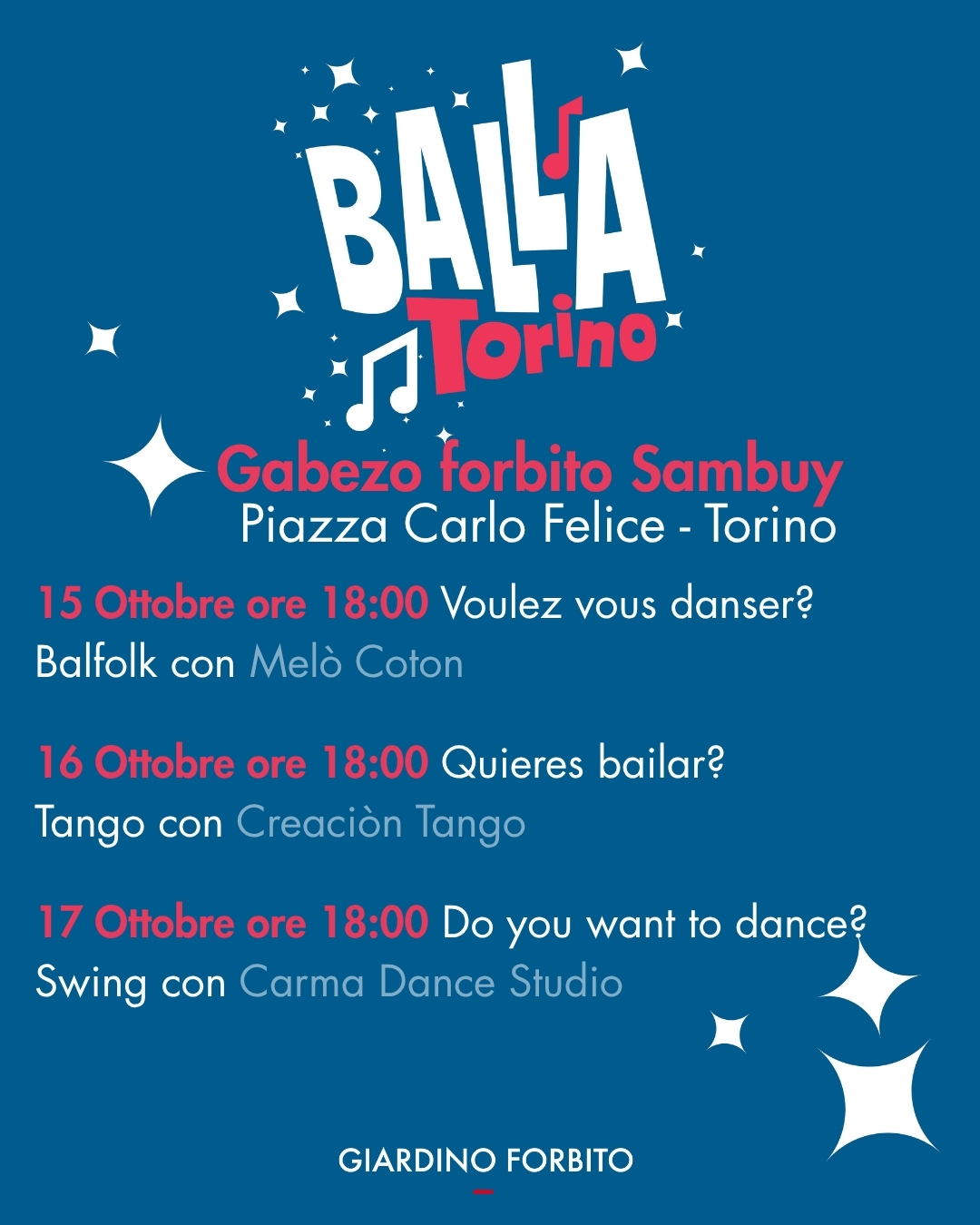 Gazebo forbito Sambuy: appuntamenti di ottobre 2025