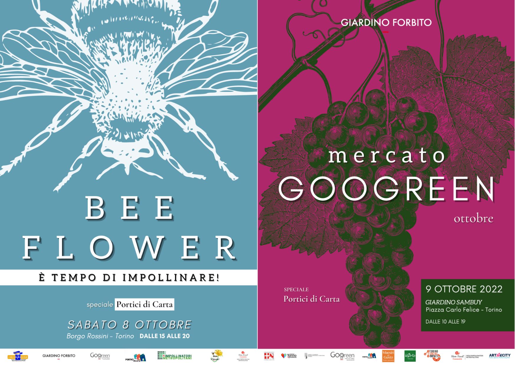 Week end Portici di Carta. BEEFLOWER + Mercato della biodiversità Googreen – ottobre 2022